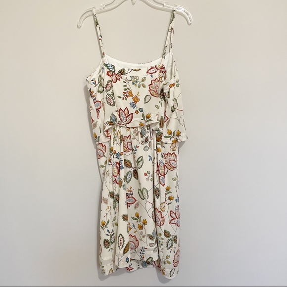 Madewell Size 2 Overlay Cami Botanical Floral Sleeveless Silk Dress - Picture 3 of 7